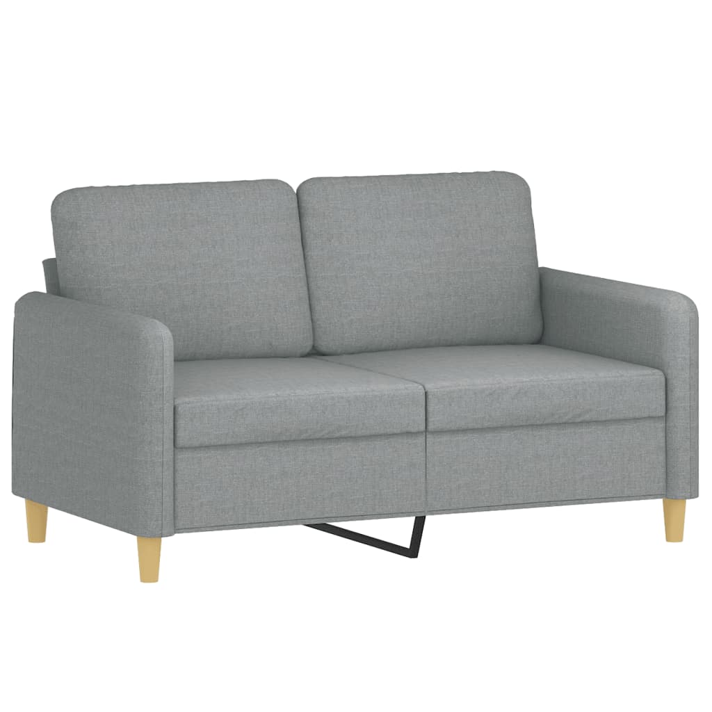 3 Piece Sofa Set with Pillows Light Grey Fabric