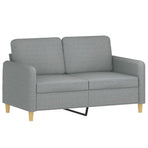 3 Piece Sofa Set with Pillows Light Grey Fabric
