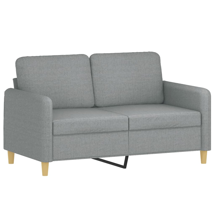3 Piece Sofa Set with Pillows Light Grey Fabric