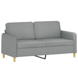 3 Piece Sofa Set with Pillows Light Grey Fabric - Top-Down View