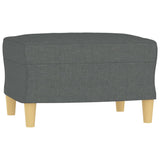 3 Piece Sofa Set with Pillows Dark Grey Fabric - 45-Degree Angle