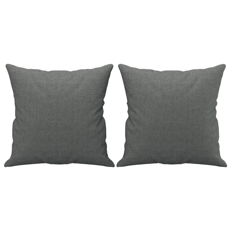 3 Piece Sofa Set with Pillows Dark Grey Fabric
