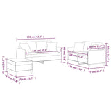 3 Piece Sofa Set with Pillows Dark Grey Fabric - Extra Image