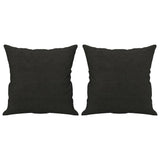 3 Piece Sofa Set with Pillows Black Fabric
