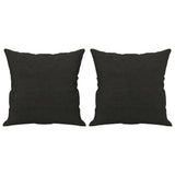 3 Piece Sofa Set with Pillows Black Fabric - Low Angle