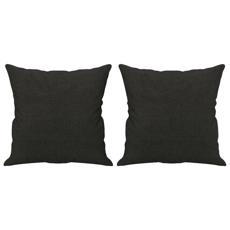 3 Piece Sofa Set with Pillows Black Fabric
