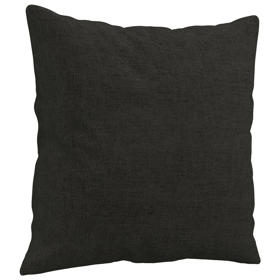 3 Piece Sofa Set with Pillows Black Fabric