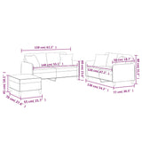 3 Piece Sofa Set with Pillows Black Fabric - Extra Image