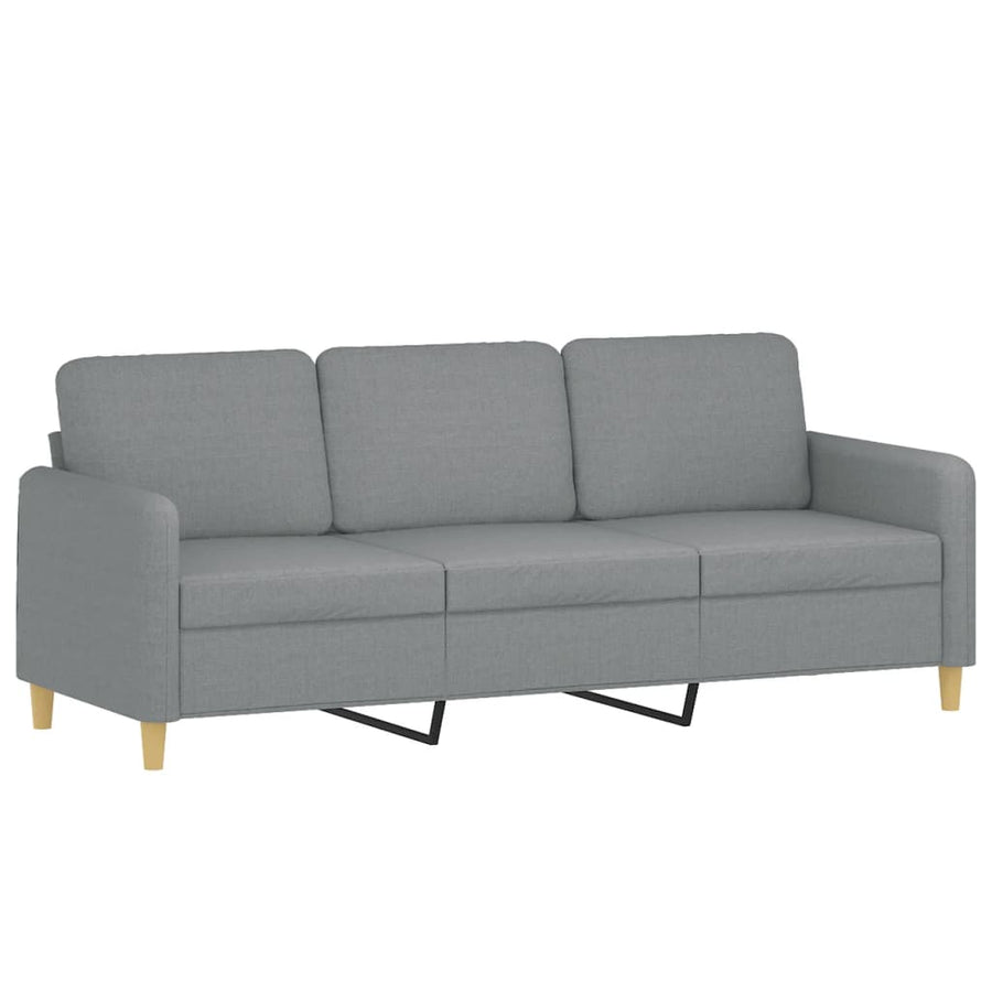 2 Piece Sofa Set with Cushions Light Grey Fabric