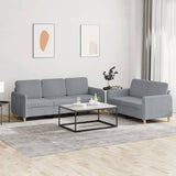 2 Piece Sofa Set with Cushions Light Grey Fabric