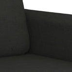 2 Piece Sofa Set with Cushions Black Fabric