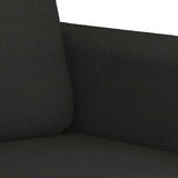 2 Piece Sofa Set with Cushions Black Fabric - 45-Degree Angle