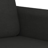 3 Piece Sofa Set with Cushions Black Fabric - Rear View