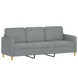 2 Piece Sofa Set with Pillows Light Grey Fabric