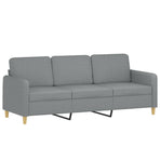 2 Piece Sofa Set with Pillows Light Grey Fabric