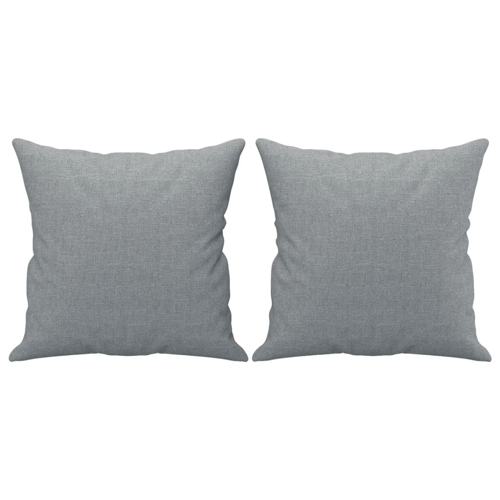 2 Piece Sofa Set with Pillows Light Grey Fabric