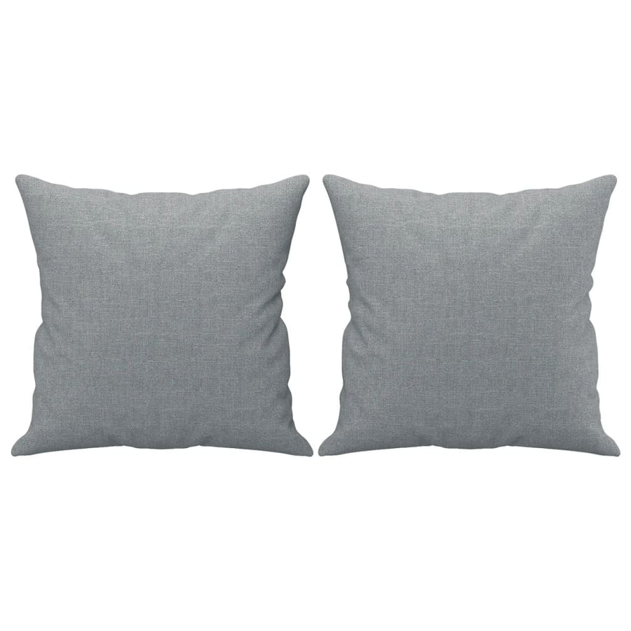 2 Piece Sofa Set with Pillows Light Grey Fabric