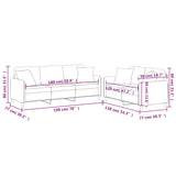 2 Piece Sofa Set with Pillows Dark Grey Fabric - Extra Image