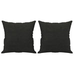2 Piece Sofa Set with Pillows Black Fabric