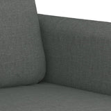 3 Piece Sofa Set with Pillows Dark Grey Fabric - Close-Up Angle