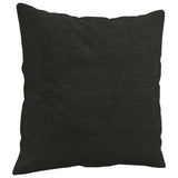 3 Piece Sofa Set with Pillows Black Fabric