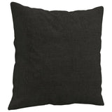 3 Piece Sofa Set with Pillows Black Fabric - Rear View