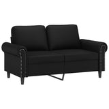 2 Piece Sofa Set with Cushions Black Faux Leather - Side View