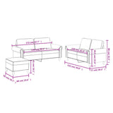 3 Piece Sofa Set with Cushions Black Faux Leather