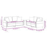 2 Piece Sofa Set with Pillows Black Faux Leather