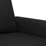 3 Piece Sofa Set with Pillows Black Faux Leather - Close-Up Angle
