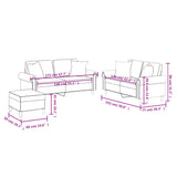 3 Piece Sofa Set with Pillows Black Faux Leather