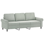 4 Piece Sofa Set with Cushions Light Grey Velvet