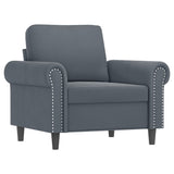 4 Piece Sofa Set with Cushions Dark Grey Velvet - Side View