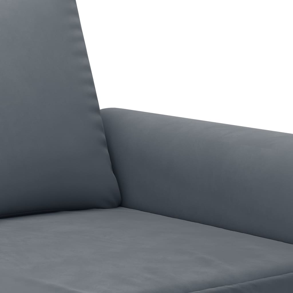4 Piece Sofa Set with Cushions Dark Grey Velvet