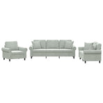 3 Piece Sofa Set with Pillows Light Grey Velvet