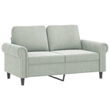 3 Piece Sofa Set with Pillows Light Grey Velvet - Top-Down View
