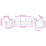 3 Piece Sofa Set with Pillows Light Grey Velvet - Extra Image