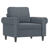 3 Piece Sofa Set with Pillows Dark Grey Velvet