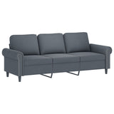 3 Piece Sofa Set with Pillows Dark Grey Velvet - 45-Degree Angle