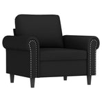 3 Piece Sofa Set with Pillows Black Velvet
