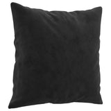 3 Piece Sofa Set with Pillows Black Velvet - Rear View