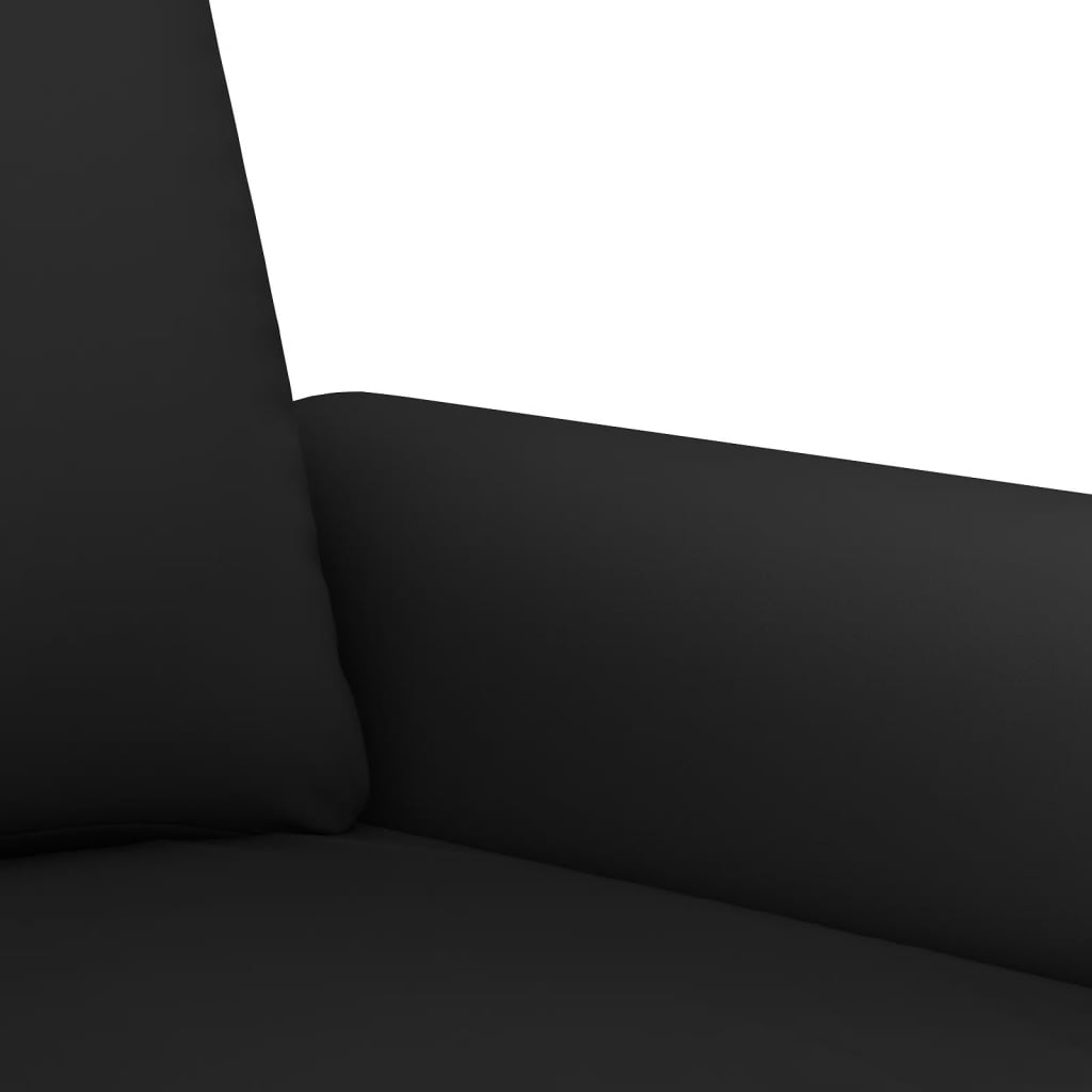 3 Piece Sofa Set with Pillows Black Velvet