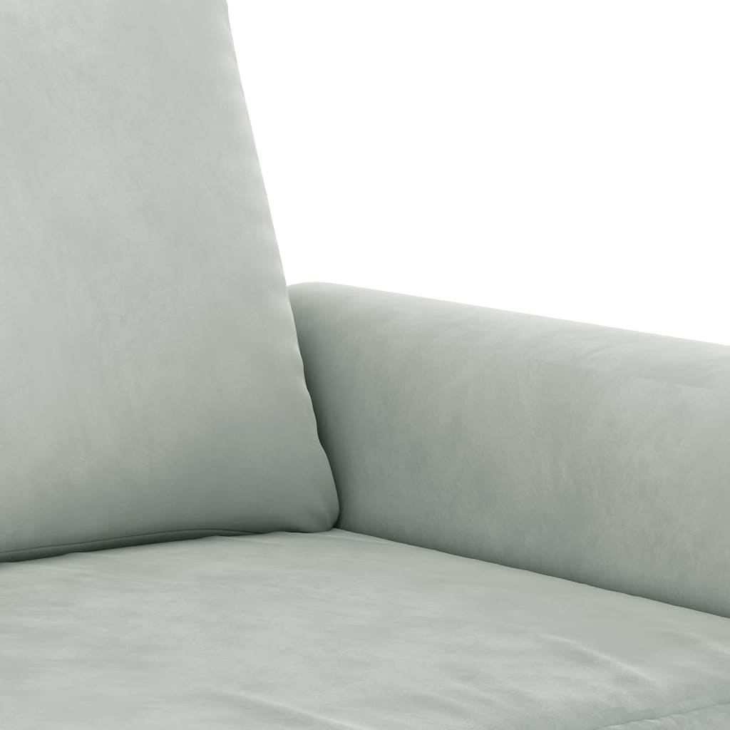 4 Piece Sofa Set with Pillows Light Grey Velvet