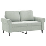 2 Piece Sofa Set with Cushions Light Grey Velvet - Side View