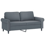 2 Piece Sofa Set with Cushions Dark Grey Velvet
