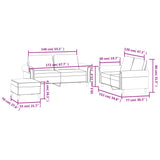 3 Piece Sofa Set with Cushions Light Grey Velvet - Extra Image