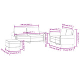 3 Piece Sofa Set with Cushions Dark Grey Velvet - Extra Image