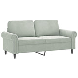 3 Piece Sofa Set with Pillows Light Grey Velvet - Top-Down View