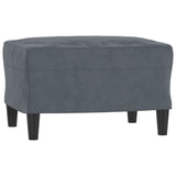 3 Piece Sofa Set with Pillows Dark Grey Velvet - 45-Degree Angle