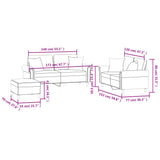 3 Piece Sofa Set with Pillows Dark Grey Velvet